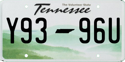 TN license plate Y9396U