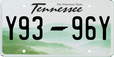 TN license plate Y9396Y