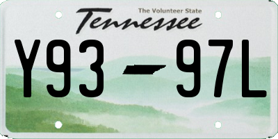 TN license plate Y9397L