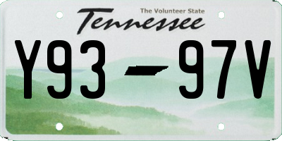 TN license plate Y9397V
