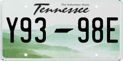 TN license plate Y9398E