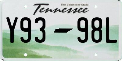 TN license plate Y9398L