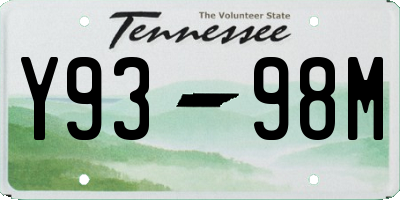 TN license plate Y9398M