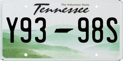 TN license plate Y9398S