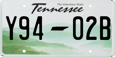 TN license plate Y9402B