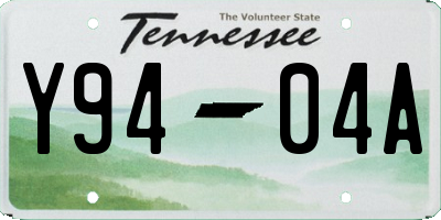 TN license plate Y9404A