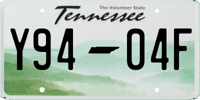 TN license plate Y9404F