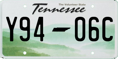 TN license plate Y9406C
