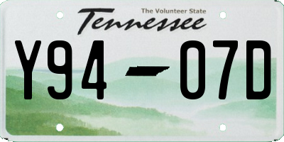 TN license plate Y9407D