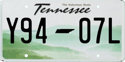 TN license plate Y9407L