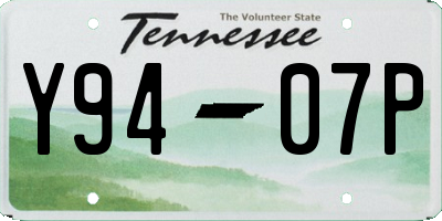 TN license plate Y9407P