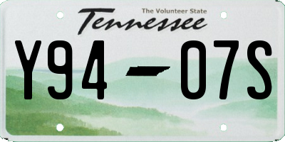 TN license plate Y9407S