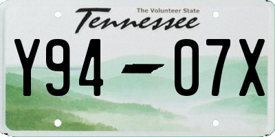 TN license plate Y9407X