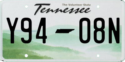 TN license plate Y9408N