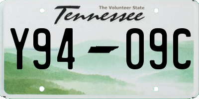 TN license plate Y9409C