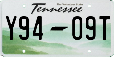 TN license plate Y9409T