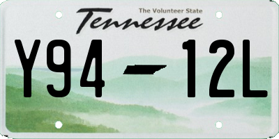TN license plate Y9412L