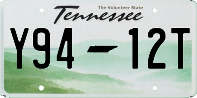 TN license plate Y9412T