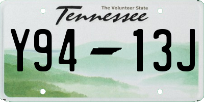 TN license plate Y9413J
