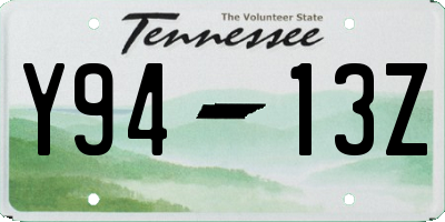 TN license plate Y9413Z