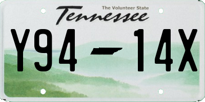 TN license plate Y9414X
