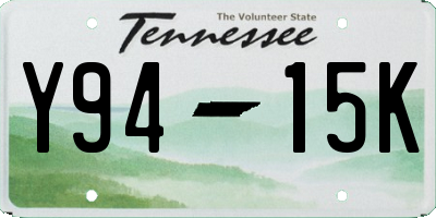 TN license plate Y9415K