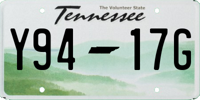 TN license plate Y9417G