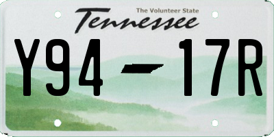TN license plate Y9417R