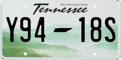 TN license plate Y9418S