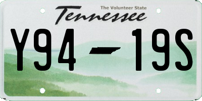 TN license plate Y9419S