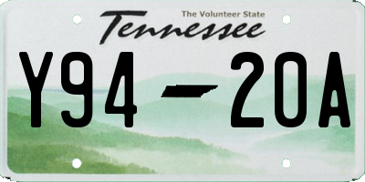 TN license plate Y9420A