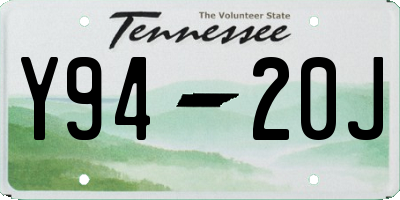 TN license plate Y9420J