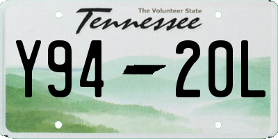 TN license plate Y9420L