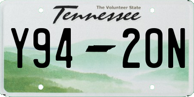 TN license plate Y9420N