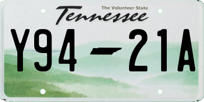 TN license plate Y9421A