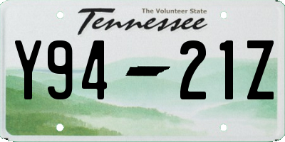 TN license plate Y9421Z