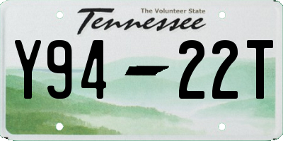 TN license plate Y9422T