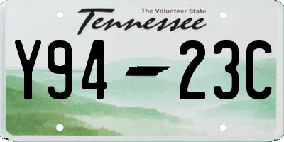 TN license plate Y9423C