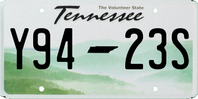 TN license plate Y9423S