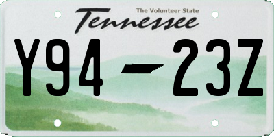 TN license plate Y9423Z