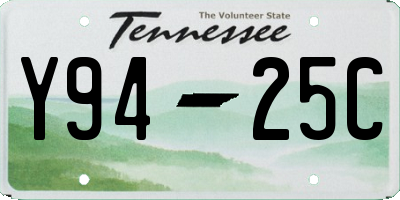 TN license plate Y9425C