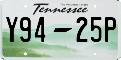 TN license plate Y9425P