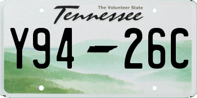 TN license plate Y9426C