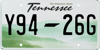 TN license plate Y9426G