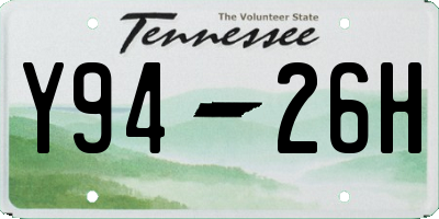 TN license plate Y9426H