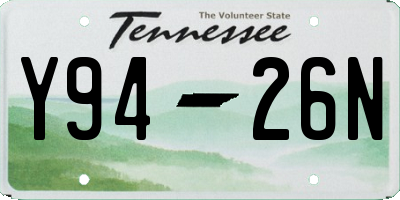 TN license plate Y9426N