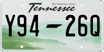 TN license plate Y9426Q