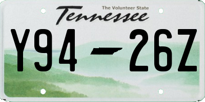 TN license plate Y9426Z