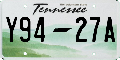 TN license plate Y9427A