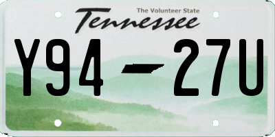 TN license plate Y9427U